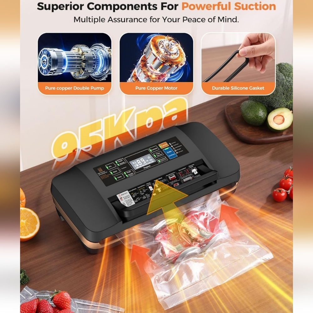 Black and Gold Vacuum Sealer Machine - Picture 10 of 10